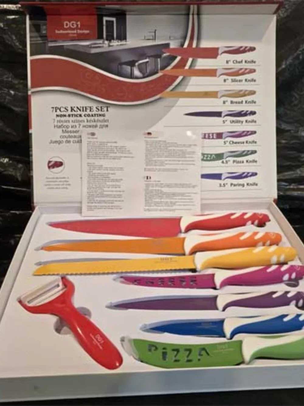 DGI Swizterland Design 7-piece Knife Set & Ceramic Peeler NEW